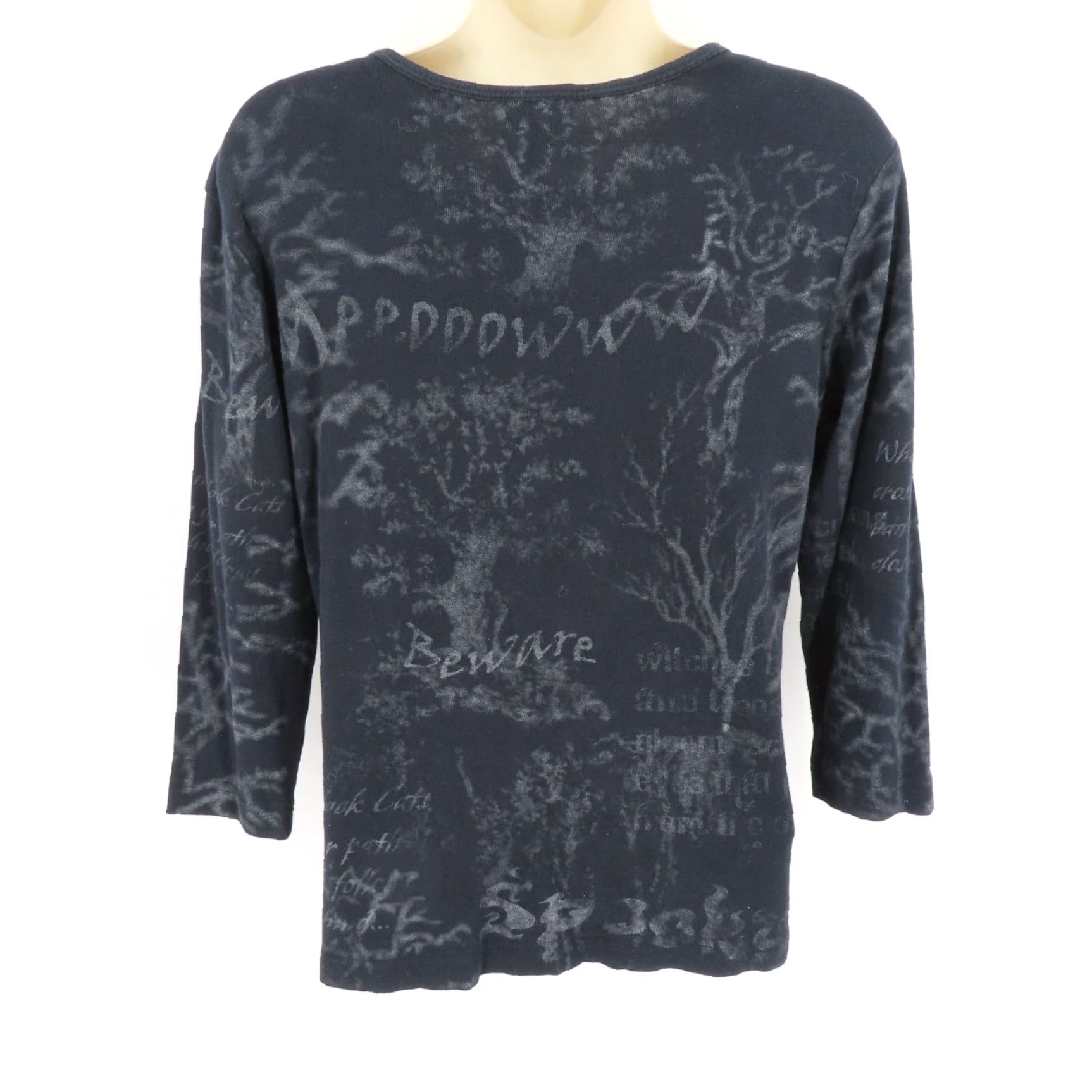 Vintage My Halloween Womens Small Rhinestone Black Cat Witch Spooky Shirt All Cotton Size S / US 4 / IT 40 - 6 Thumbnail