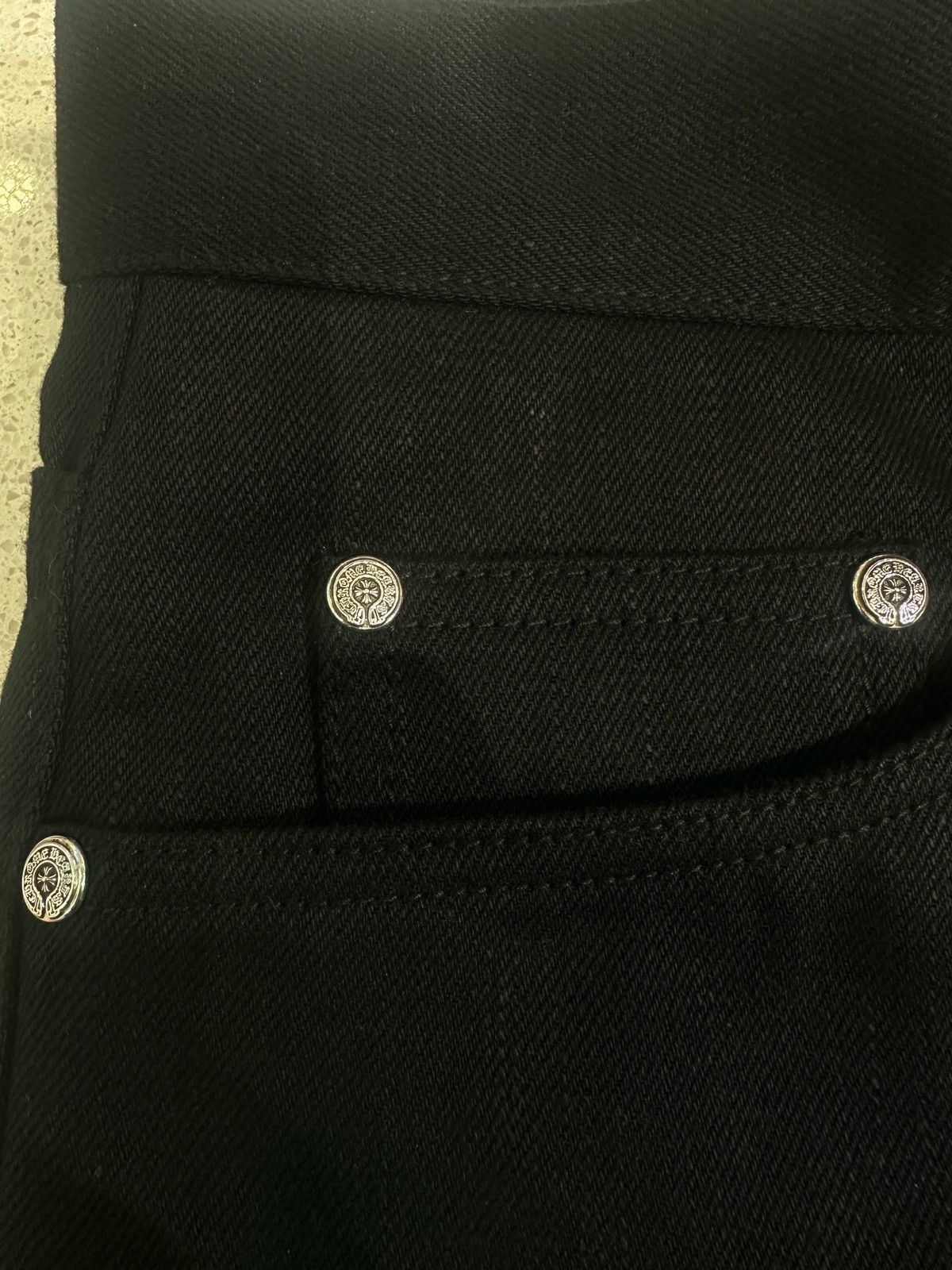 Chrome Hearts Chrome Hearts Knee Fleur Black Jeans Size US 33 - 11 Thumbnail