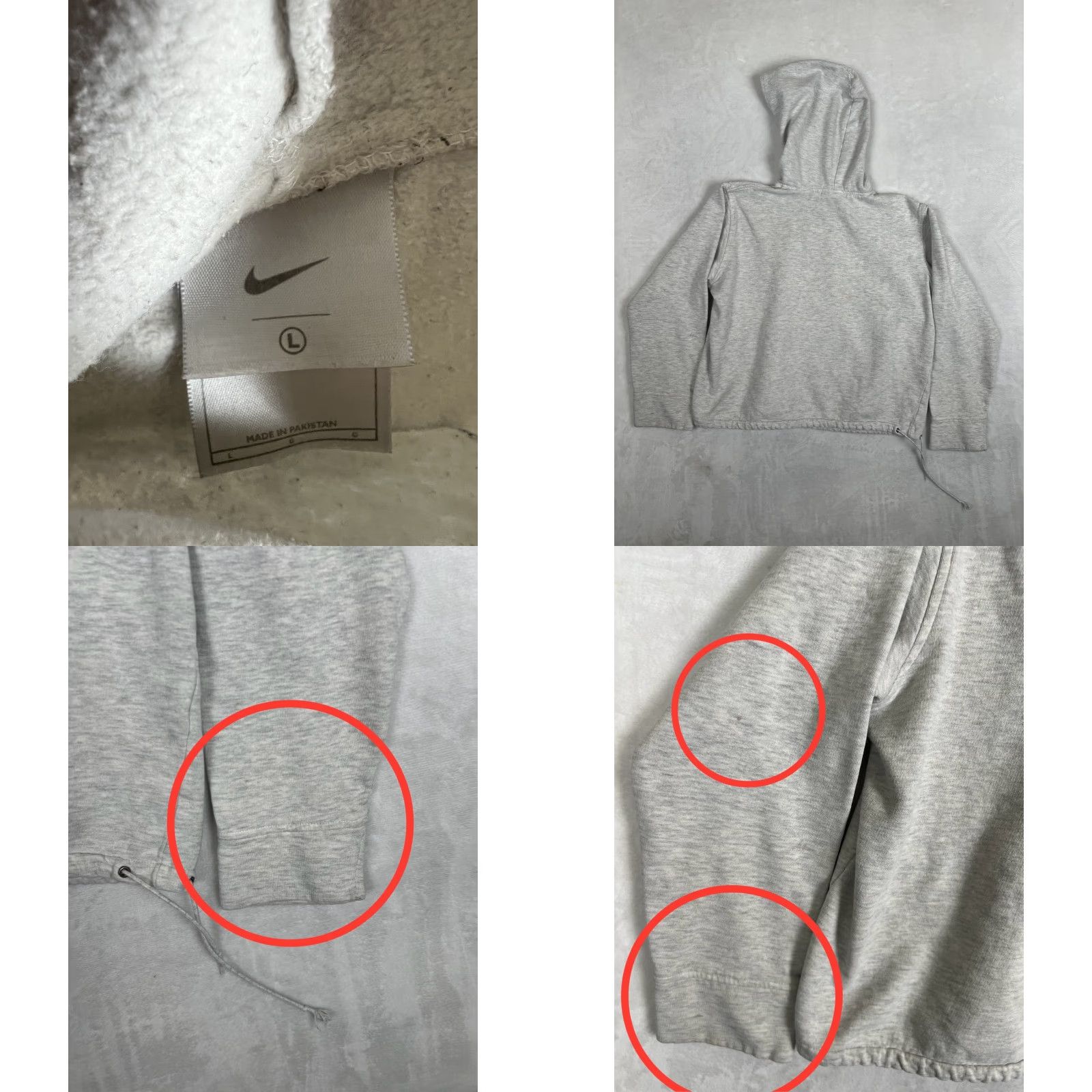 Nike VINTAGE Nike Women's Pullover Hoodie L Gray Fighter 90s Logo Hooded Oversized Regular Winter Spring Fall Gym & Training Women Size L / US 10 / IT 46 - 8 Thumbnail