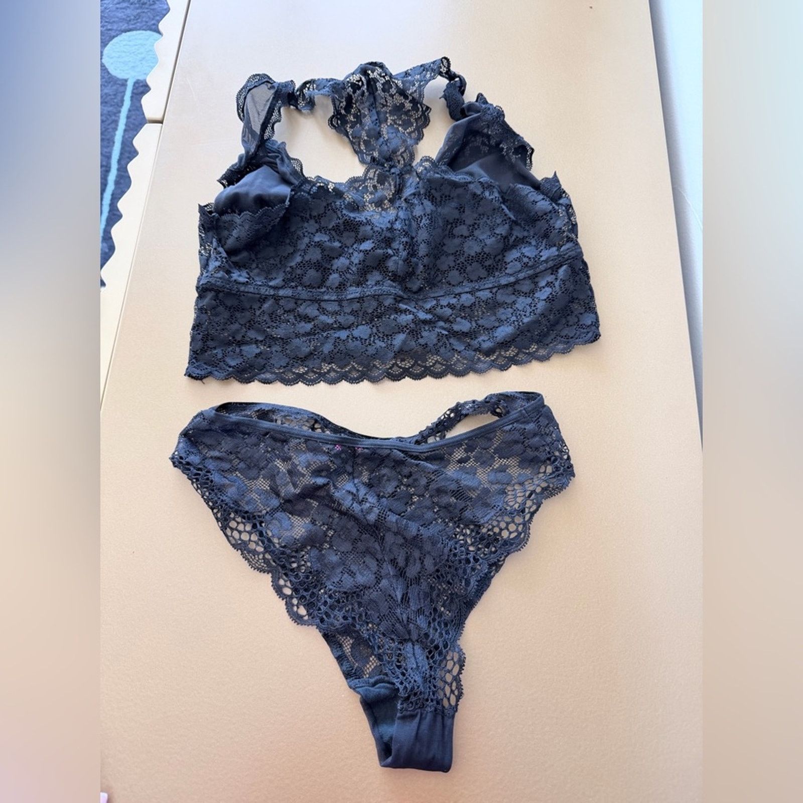 Other Black Lace Bralette & Panty Set Bra size M panties size S Size ONE SIZE - 5 Thumbnail