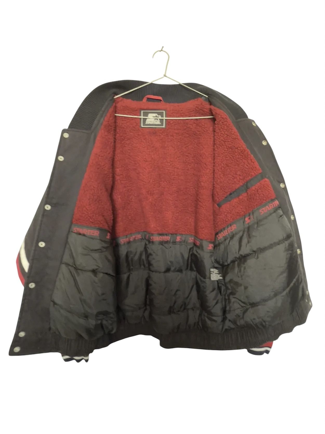 Starter Vintage varsity puffer bomber jacket shearling lining size L Size US L / EU 52-54 / 3 - 8 Thumbnail