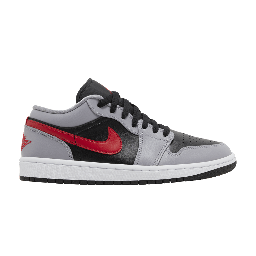 image of Wmns Air Jordan 1 Low Cement Fire Red Shoes in Grey, Women's (Size 8)