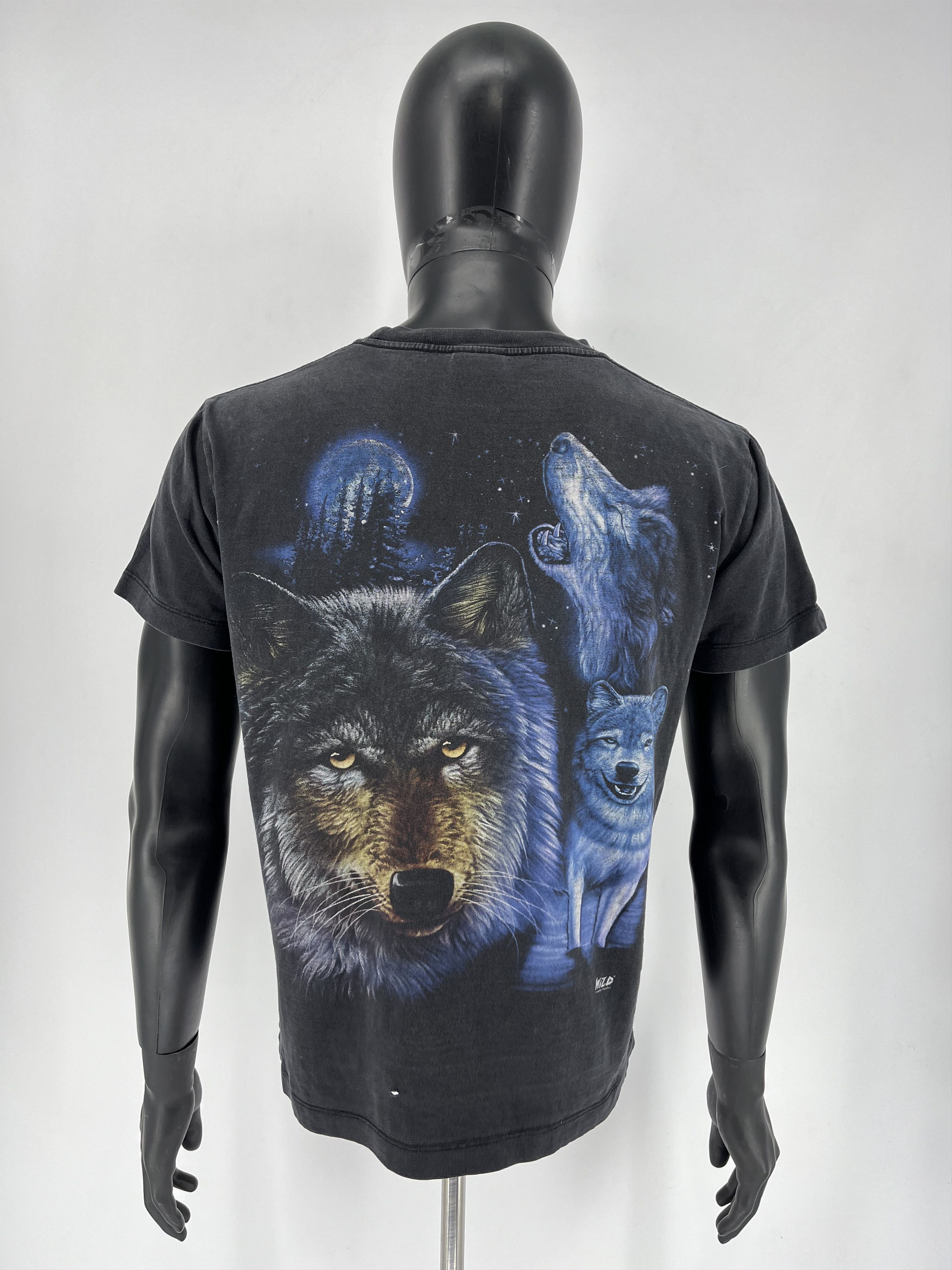 Vintage Vintage 90s Wolf Face Boxy Fit Tee WILD Dead Horror Print Size US M / EU 48-50 / 2 - 10 Thumbnail