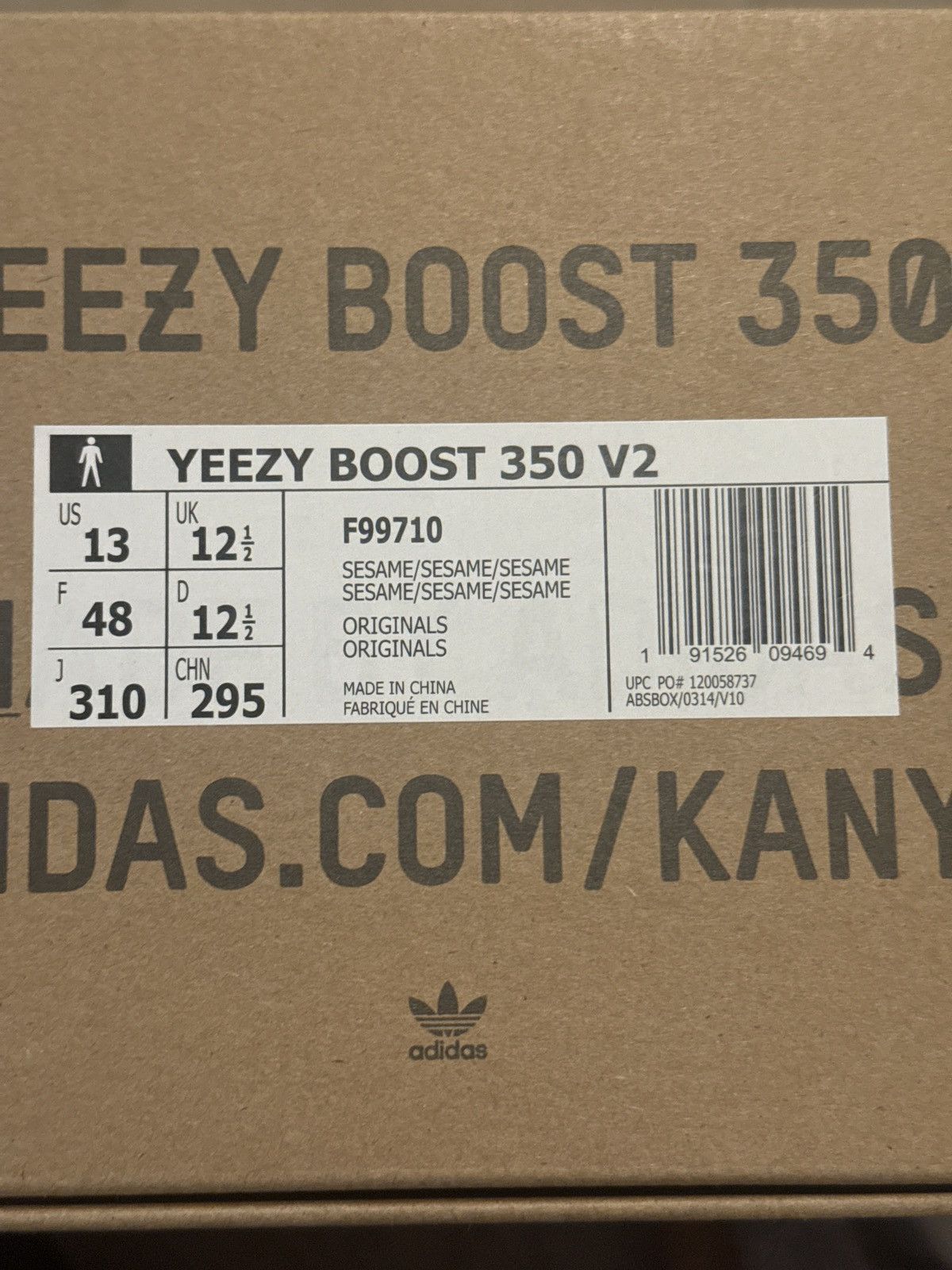 Adidas YEEZY BOOST 350 V2 F99710 SESAME Size US 13 / EU 46 - 6 Thumbnail