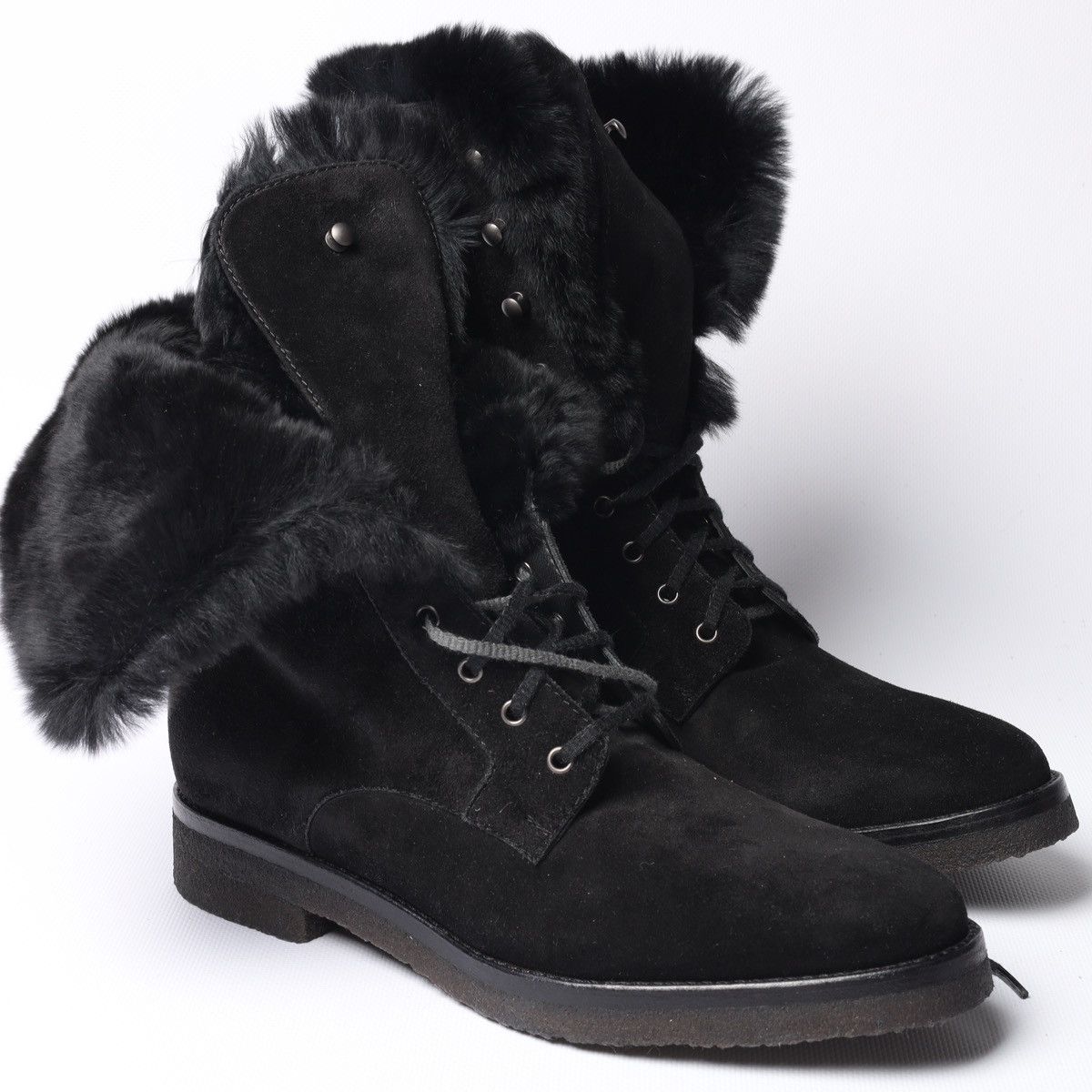 Loro Piana Loro Piana Snow Dream Beaver Fur Black Suede Ankle Boots Size US 6 / IT 36 - 4 Thumbnail
