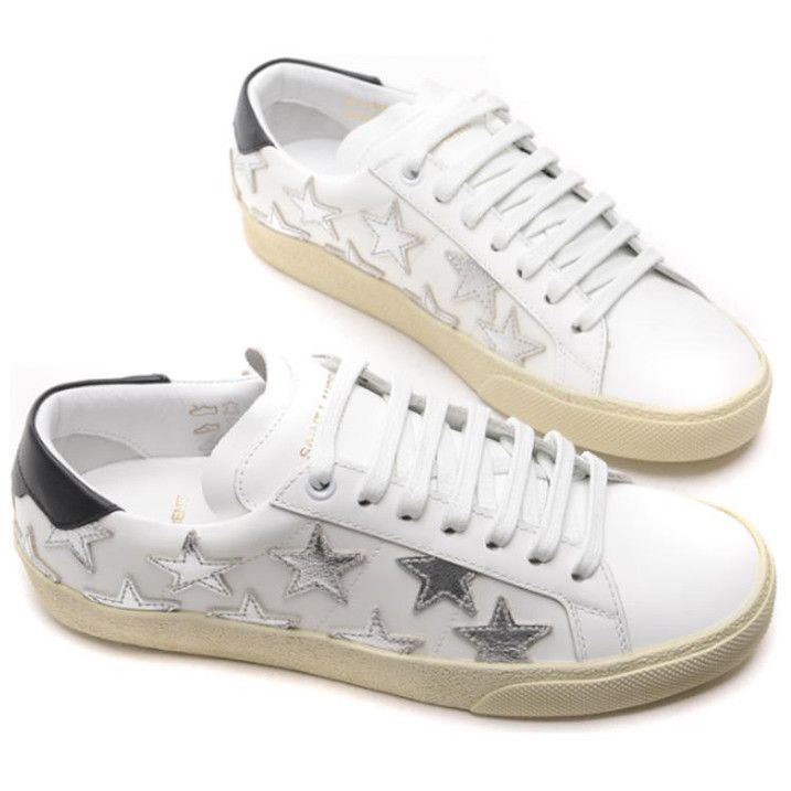 Saint Laurent Paris o1bcso1str1225 Court Classic SL/06 in White/Silver Size US 4.5 / IT 34.5 - 4 Thumbnail
