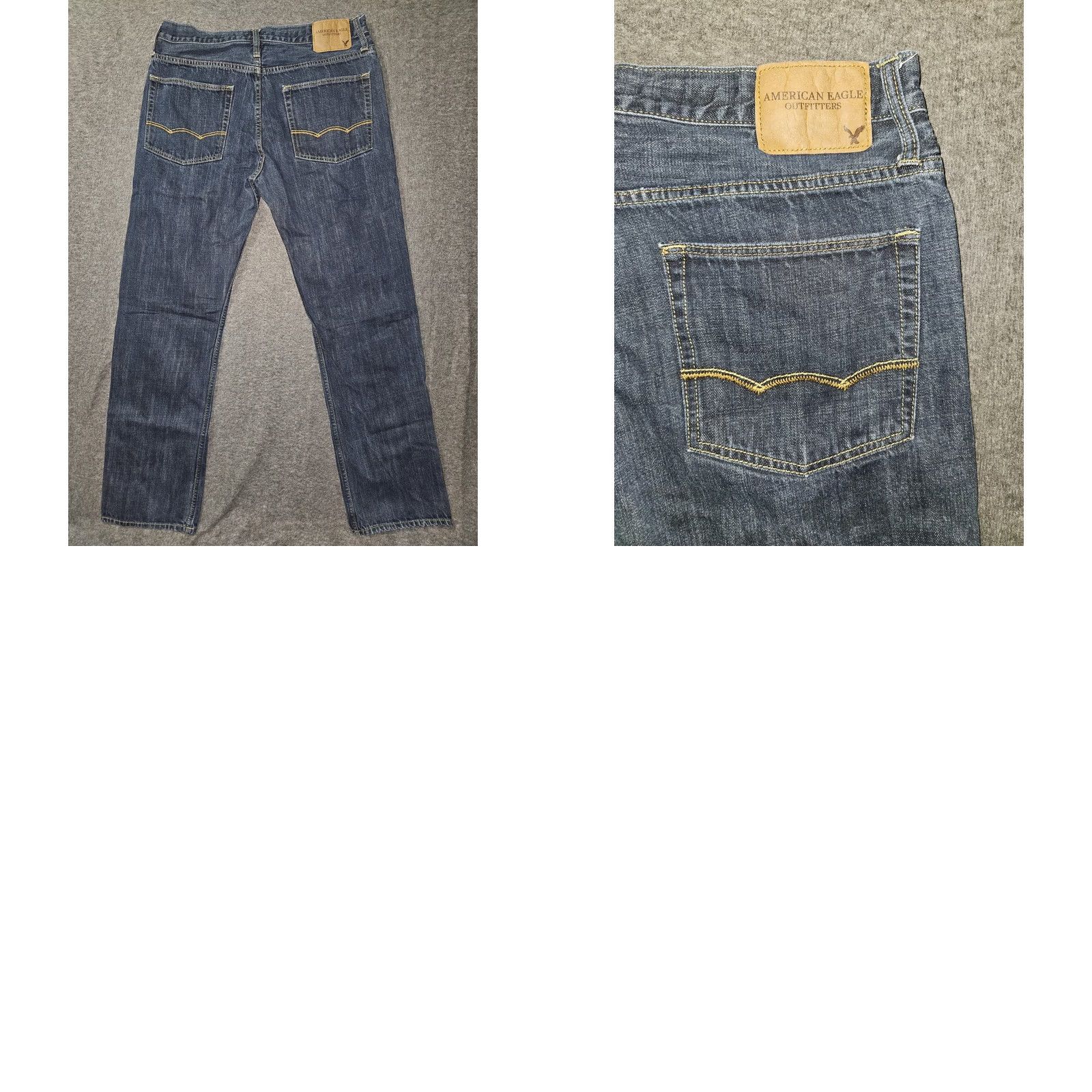 American Eagle Outfitters American Eagle Outfitters Jeans Mens 33x34 Relaxed Straight Denim Dark Wash Blue Size US 33 - 8 Thumbnail