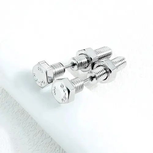 Designer × Jewelry Unisex Punk Rock Nail Screw Stud Earrings Size ONE SIZE - 1 Thumbnail