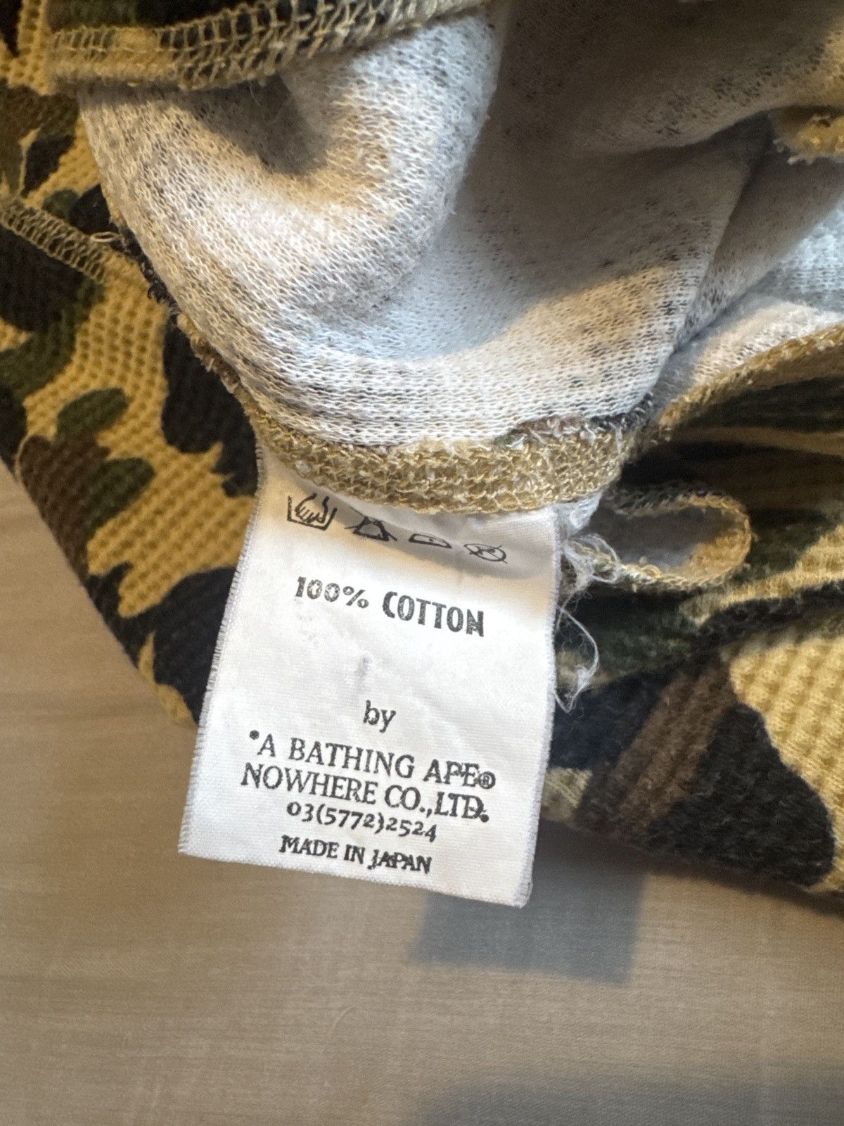 Bape BAPE Camo all-over print waffle-knit thermal tee Size US L / EU 52-54 / 3 - 4 Thumbnail