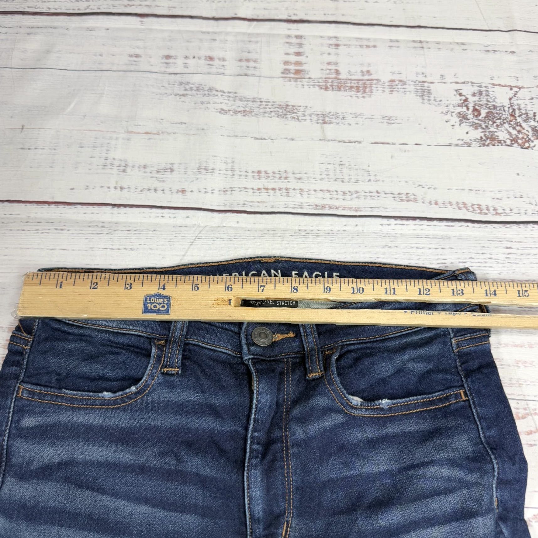 American Eagle Outfitters American Eagle Outfitters Slim Jeans Women's 2 27in Inseam Blue Distressed Stretch Raw Hem Ankle Regular 28in SD Size 26" / US 2 / IT 38 - 2 Thumbnail
