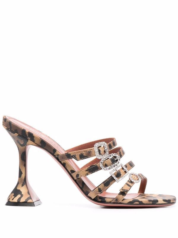Amina Muaddi o1mle0824 Robyn Leopard Sandal in Multicolor Size US 6 / IT 36 - 1 Thumbnail