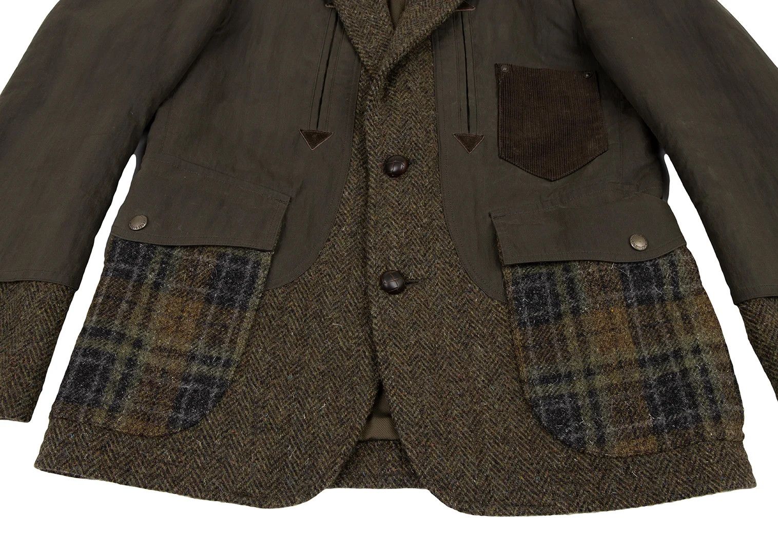 Junya Watanabe T Jacket in Khaki with Mixed Fabrics Size US S / EU 44-46 / 1 - 11 Thumbnail