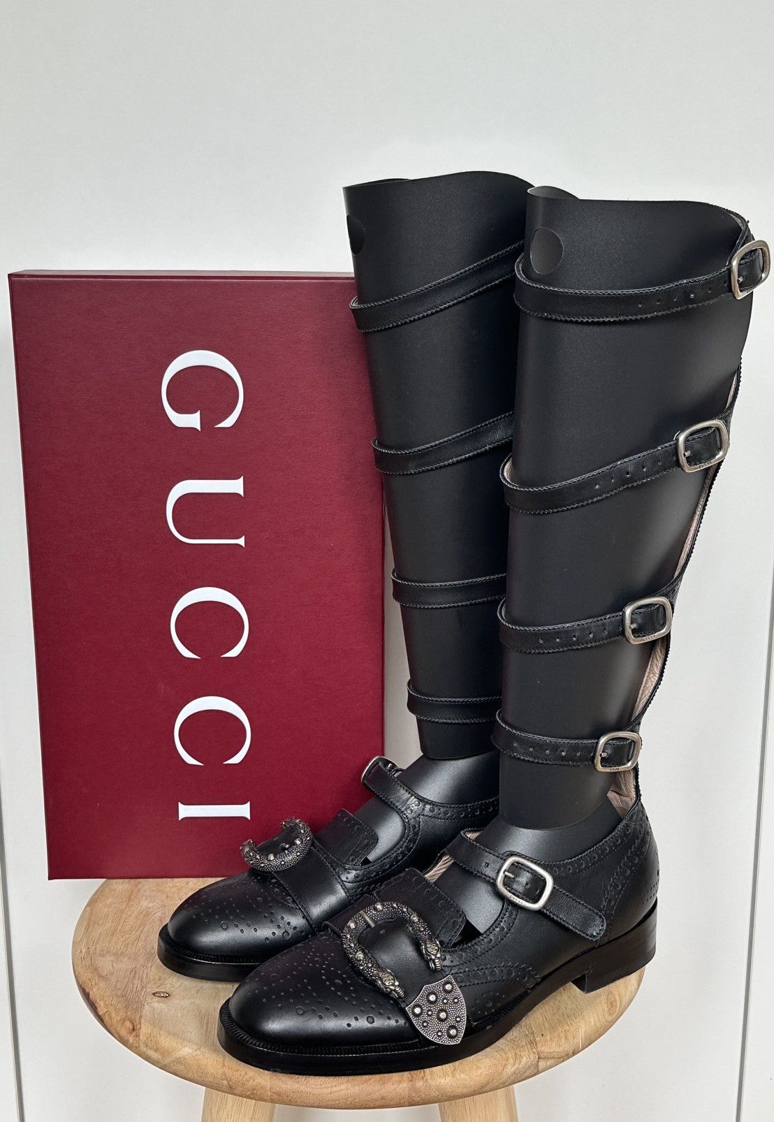 Gucci Gucci Queercore Leather Knee High Boots Shoes With Box Size US 6.5 / IT 36.5 - 1 Thumbnail