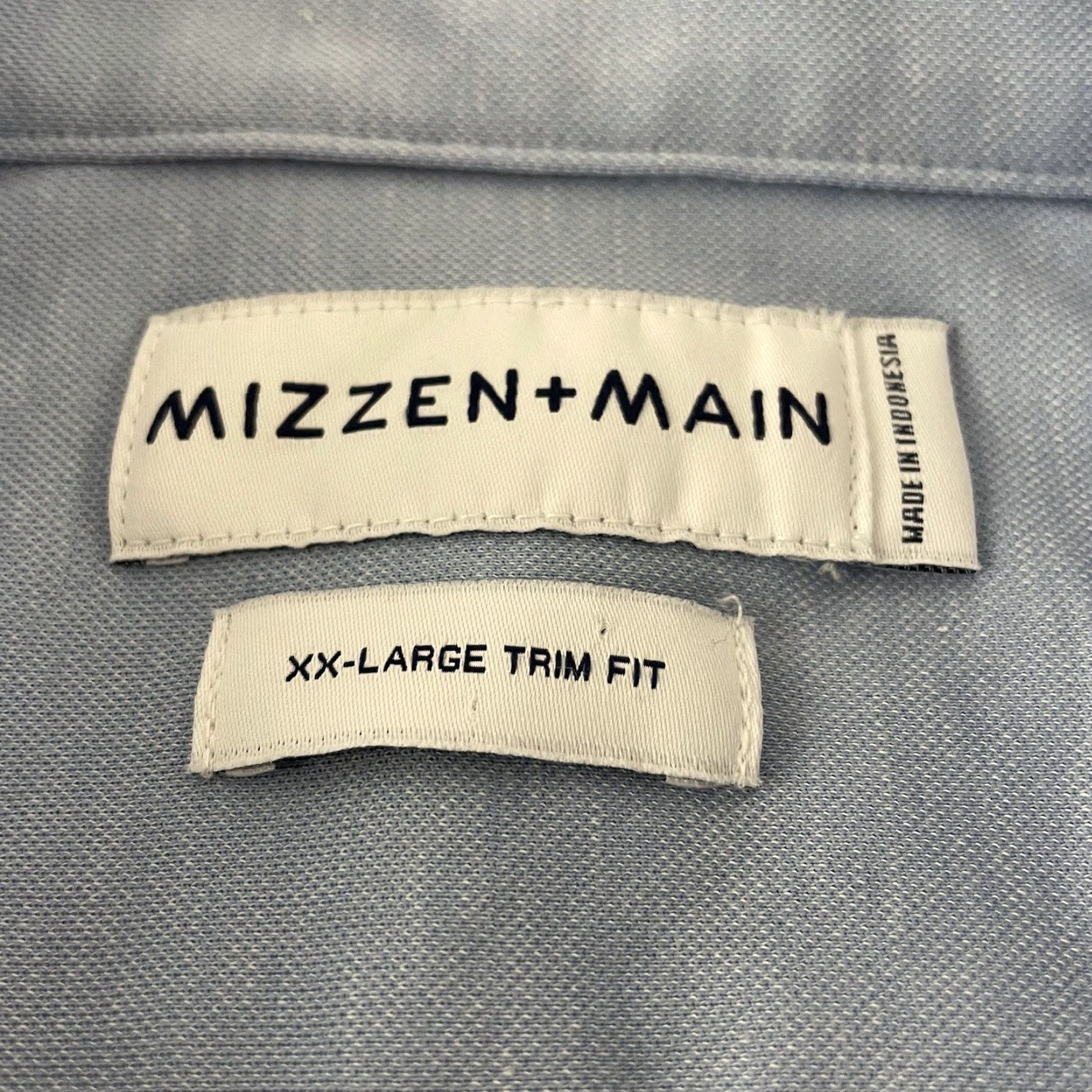 Mizzen+Main Mizzen+Main Button-Up Shirt MEN'S XXL Blue Long Sleeve Trim Fit Button Front Casual Shirt Size US XXL / EU 58 / 5 - 2 Thumbnail