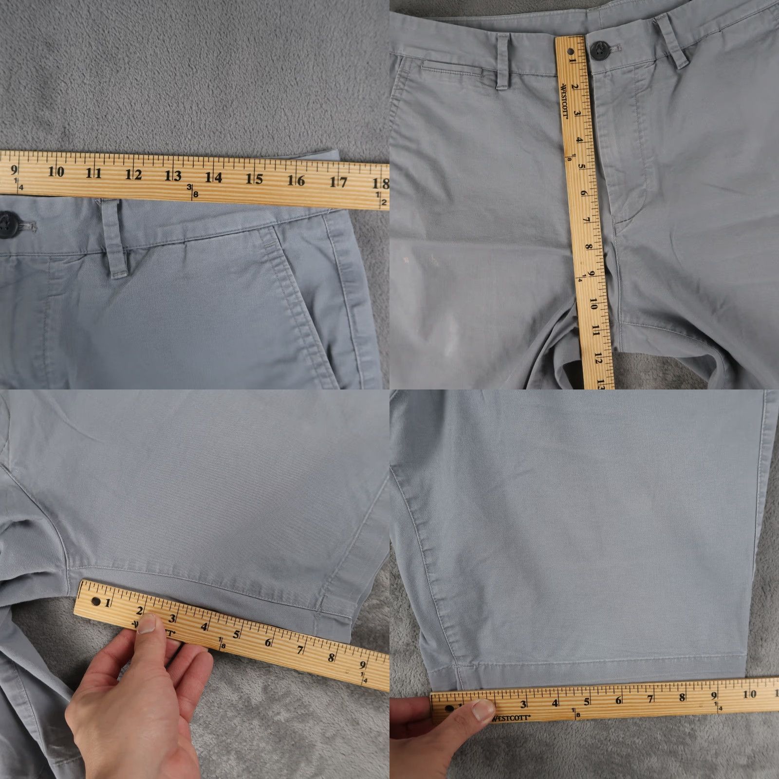 Bonobos VINTAGE Bonobos Men's Slim Fit Chino Shorts 9 Inch Gray Cotton Blend Casual 2000s Mens Size US 33 - 8 Thumbnail