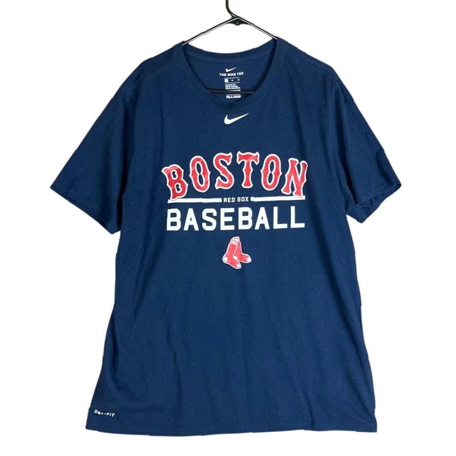 Nike Nike Mens Shirt Short Sleeve Navy Blue Boston Red Sox Athletic Cut Dri Fit XL Crew Neck T-Shirt Size US XL / EU 56 / 4 - 2 Thumbnail