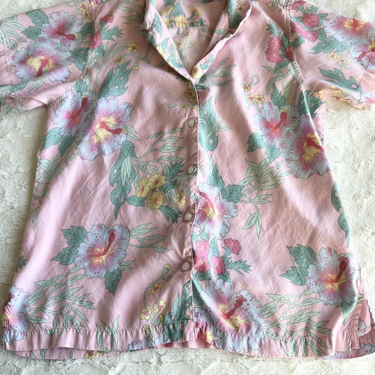 Ocean Pacific Vintage Ocean Pacific Hawaiian Shirt Womens L Pink Floral Size L / US 10 / IT 46 - 4 Thumbnail