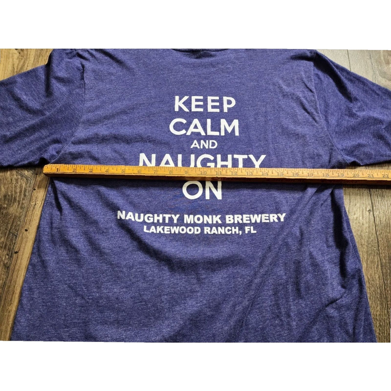 Next Level Next Level Mens Funny Brewery T Shirt Blue L Double Sided Naughty Monk Lakewood Ranch FL Mens Size US L / EU 52-54 / 3 - 2 Thumbnail