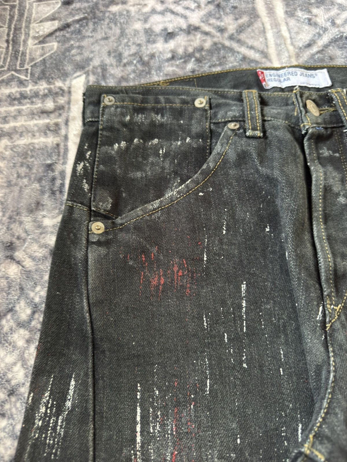 Levi's Vintage Levis Engineered Matrix Digital Rain Painted Jeans Size US 29 - 11 Thumbnail