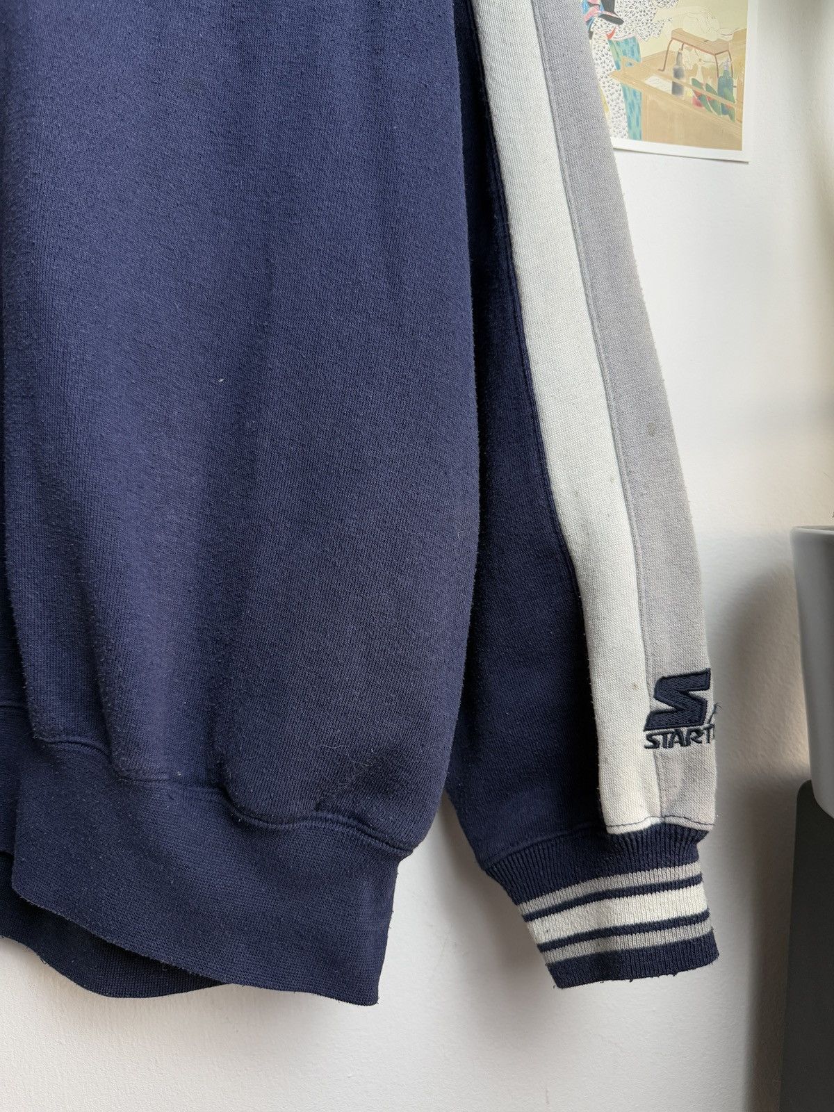 Starter × Vintage Vintage 90s Starter Georgetown Hoyas 1/4 zip sweatshirt XL Size US XL / EU 56 / 4 - 4 Thumbnail