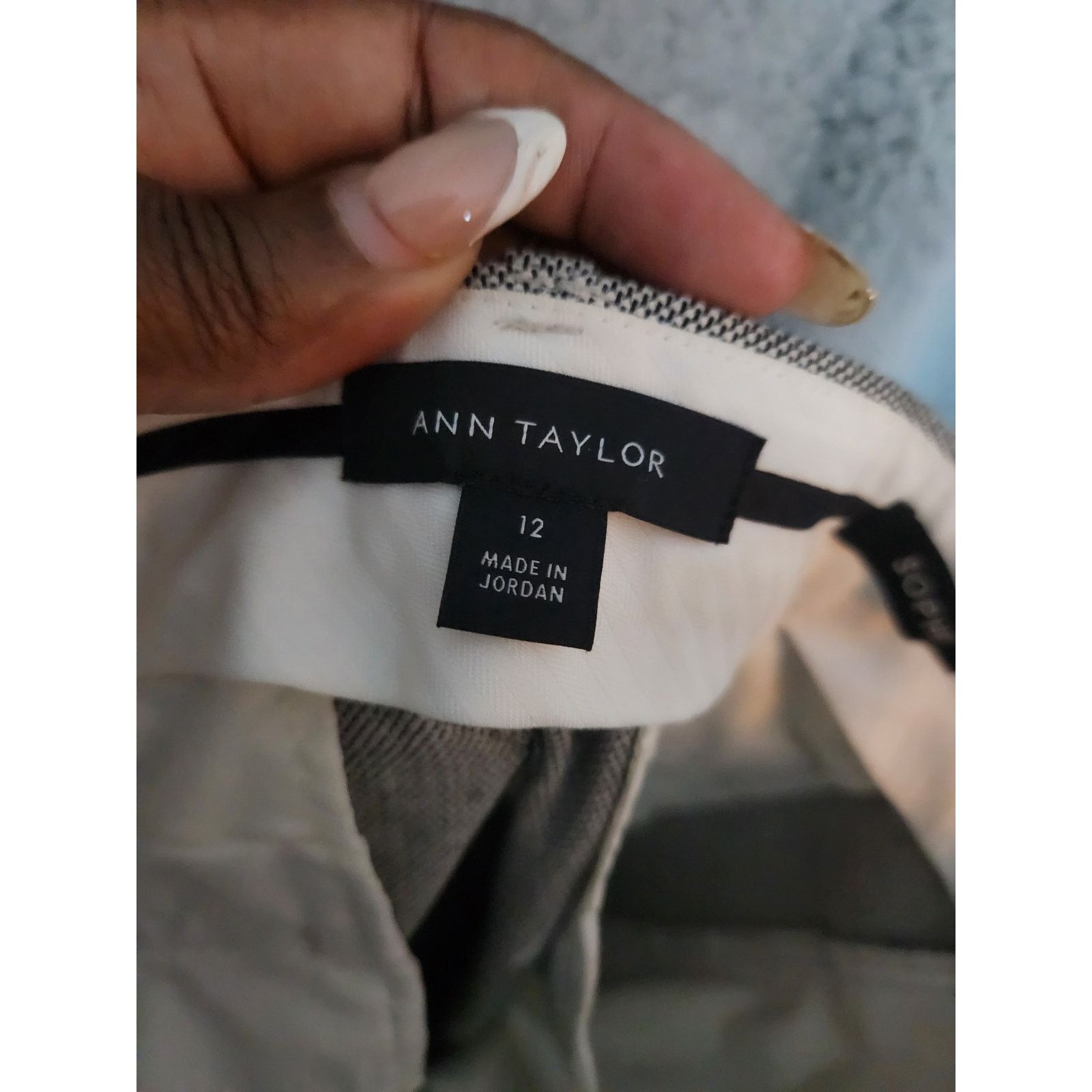 White House Black Market NWOT Ann Taylor Sophia Pant Black & White Sz 12 Size 34" / US 12 / IT 48 - 3 Thumbnail