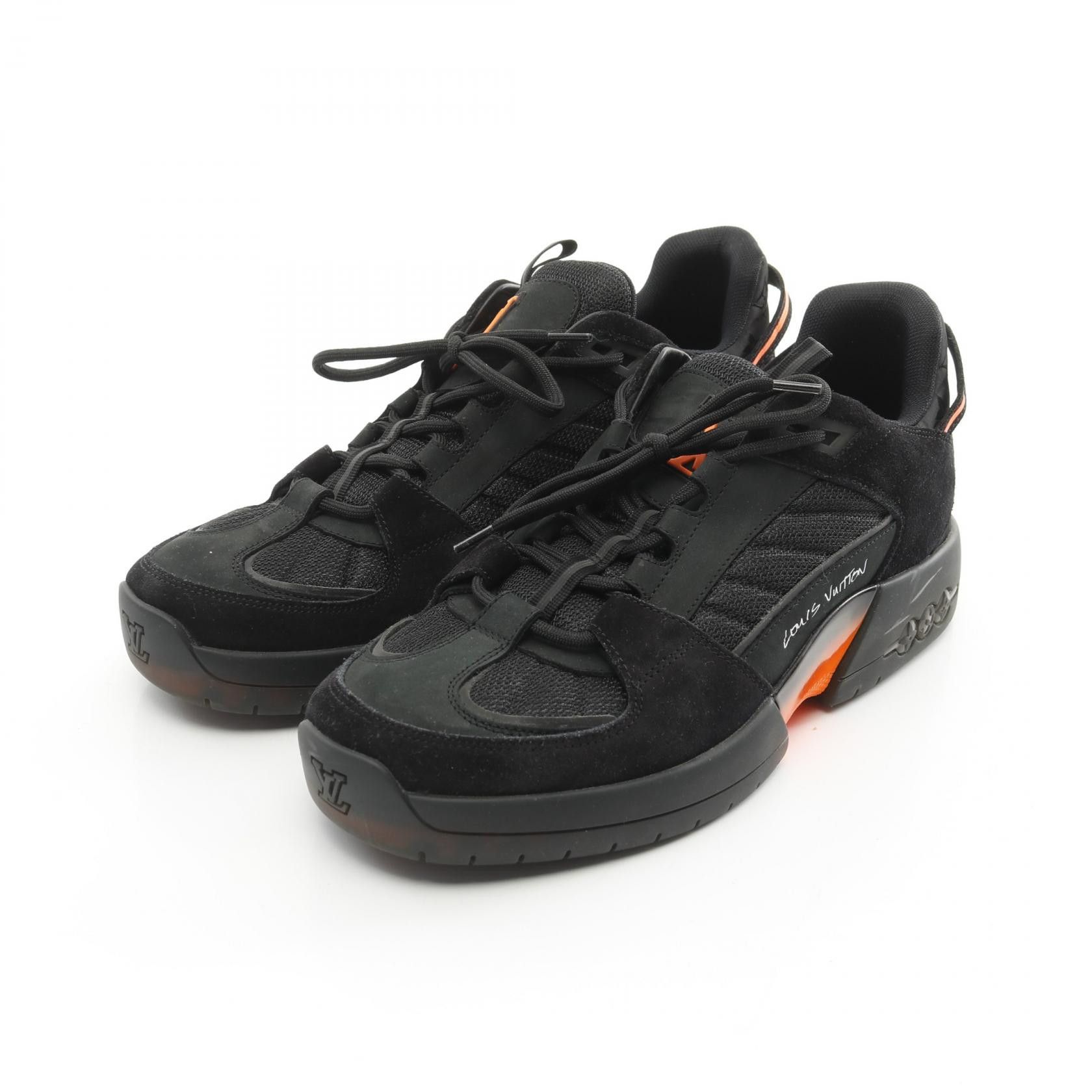 Louis Vuitton Louis Vuitton A View Line Suede Leather Fabric Sneakers Leather Shoes Go1210 in Black