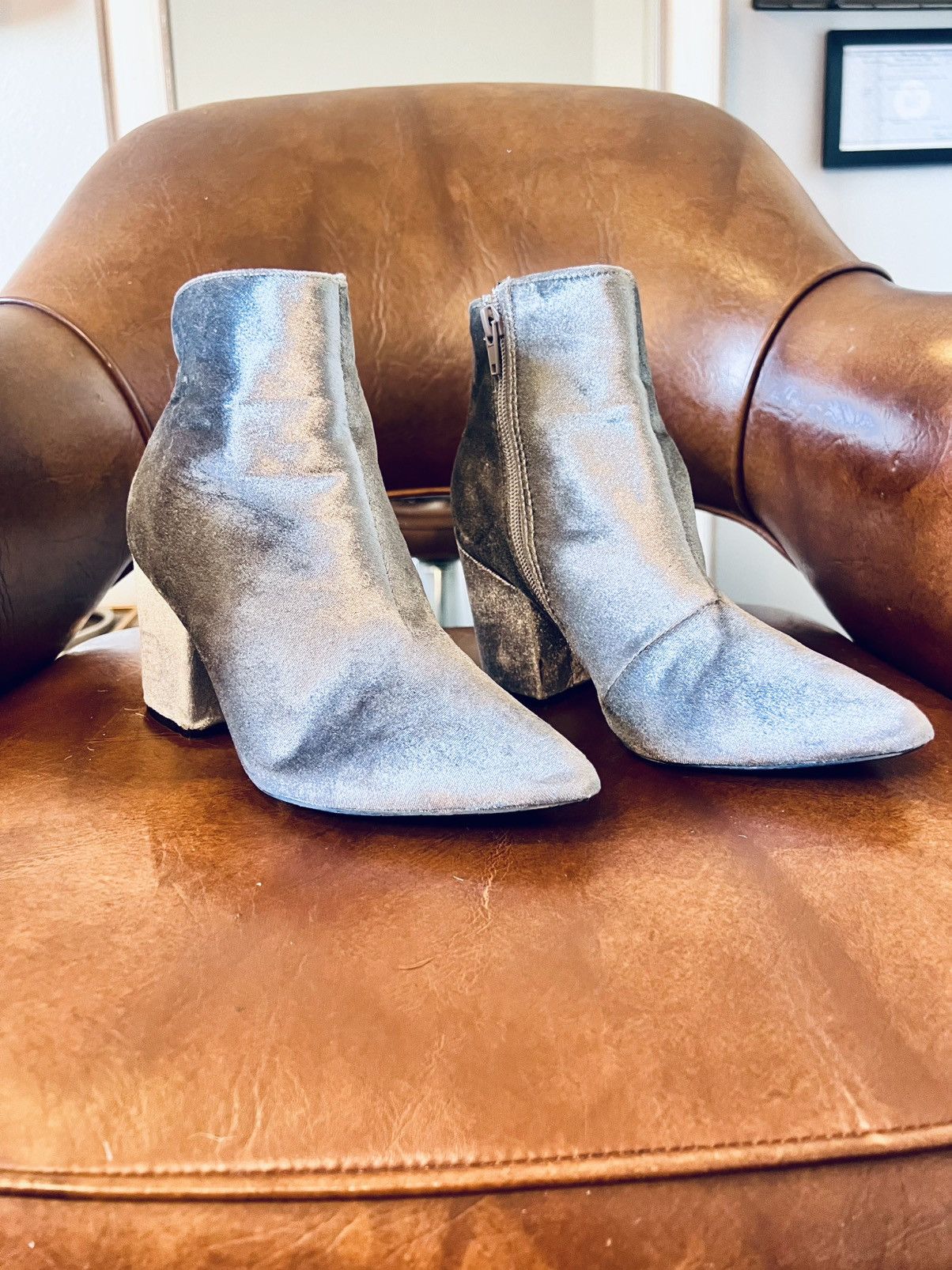 Steve Madden Steve Madden Blue Velvet Boots size 7.5 Size US 7.5 / IT 37.5 - 1 Thumbnail