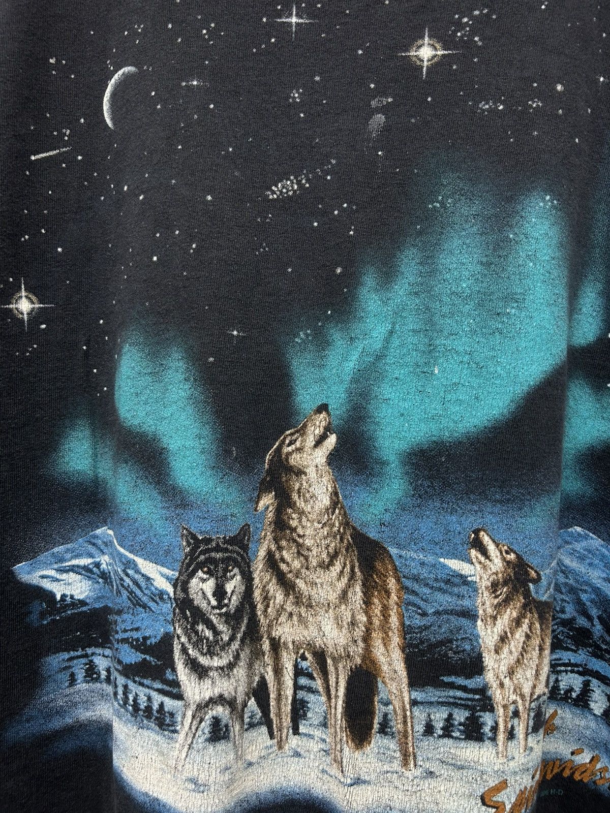 Harley Davidson Vintage 1996 Spirit of Harley Davidson Northern Lights Wolf Size US L / EU 52-54 / 3 - 4 Thumbnail