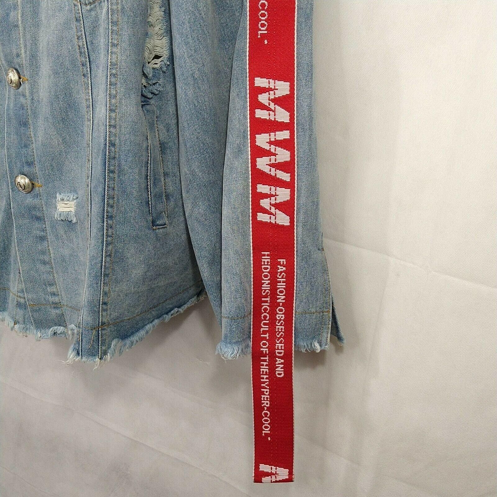 Other Mod Wave Movement Denim Jean Jacket Button Up Men Size XL Size US XL / EU 56 / 4 - 4 Thumbnail