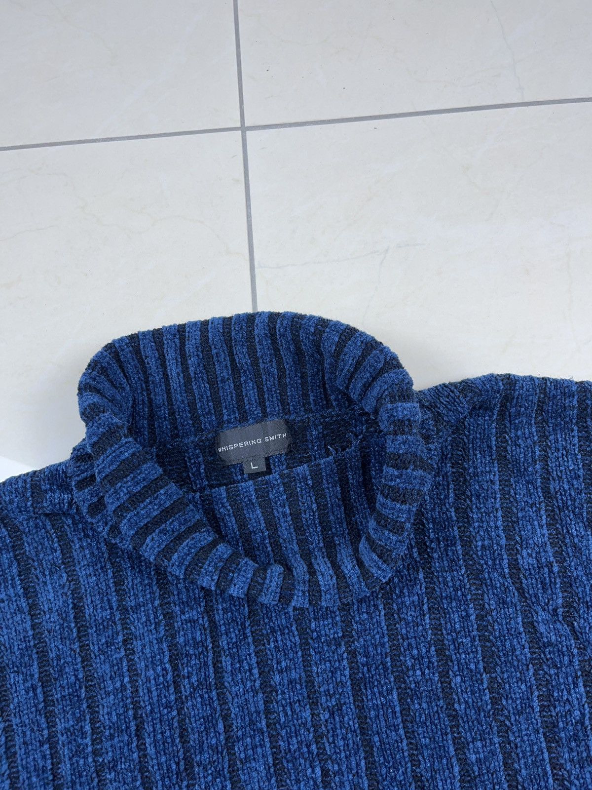 Japanese Brand × Vintage ➕ vintage y2k ribbed turtle neck mock sweater striped Size US L / EU 52-54 / 3 - 4 Thumbnail