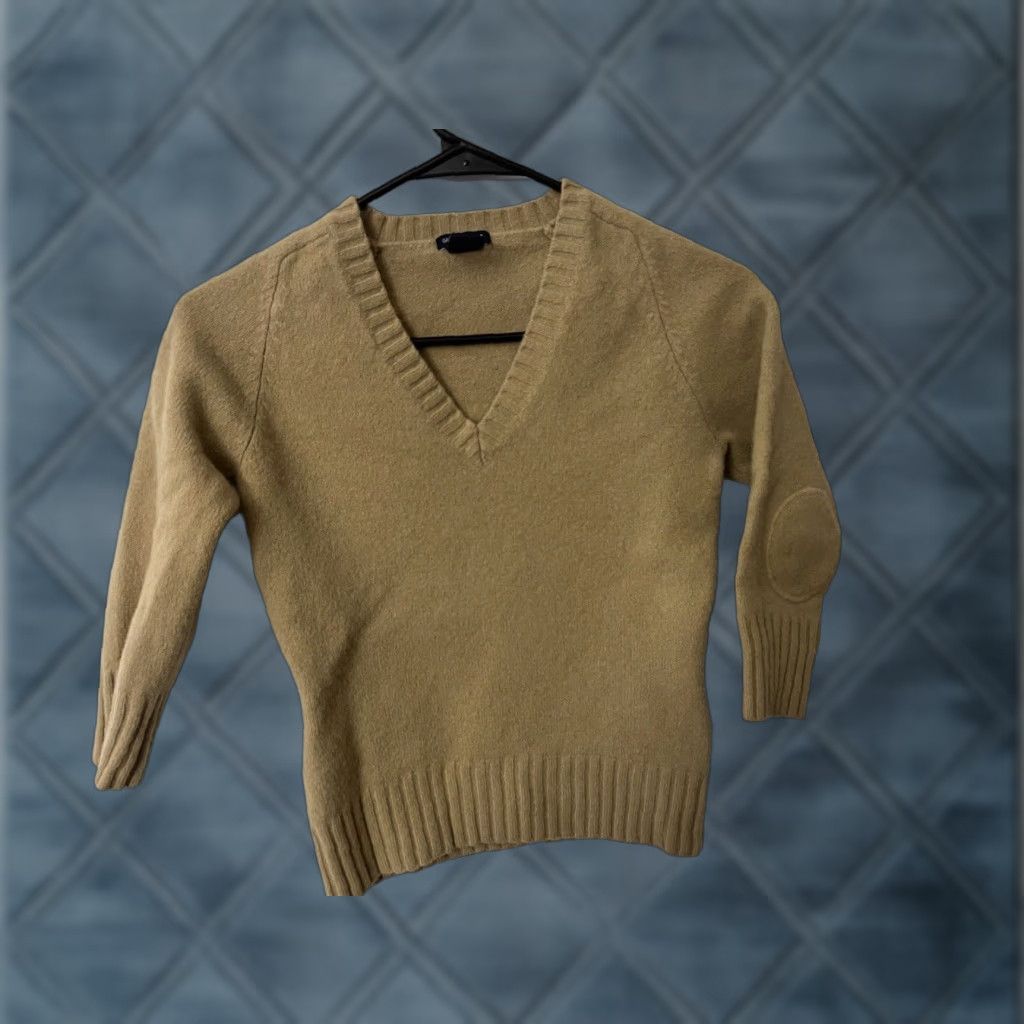 Gap VINTAGE Gap Women's Sweater Pullover M Brown Lambswool Blend V-Neck 3/4 Sleeve Classic Size M / US 6-8 / IT 42-44 - 1 Thumbnail