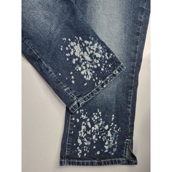 Other Akademiks Womens Cropped Stretch Blue Jeans Akdmks Waist 33 Size 33" - 3 Thumbnail