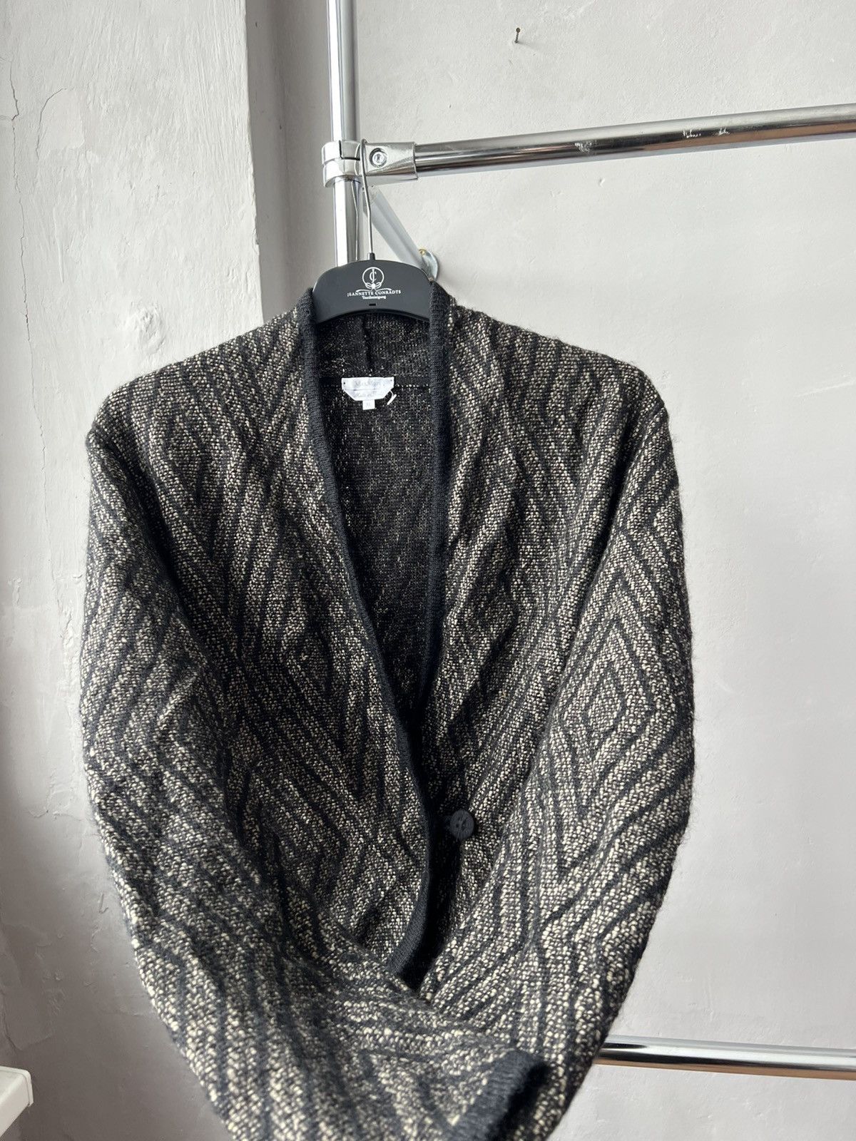 Max Mara MAX MARA ITALY CLASSIC ABSTRACT MOHAIR WOOL CARDIGAN SWEATER Size XL / US 12-14 / IT 48-50 - 8 Thumbnail