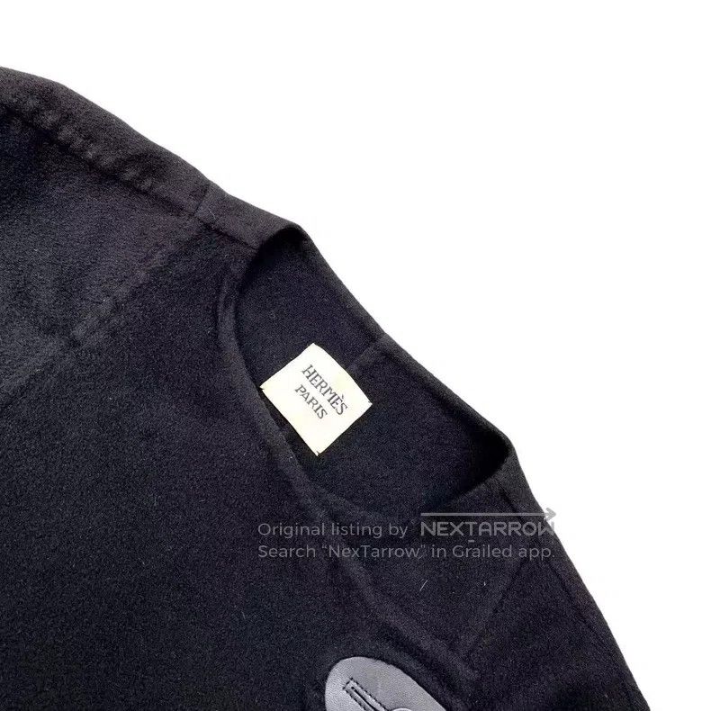Hermes Hermes Cashmere Black Leather Buckle Jacket Size XS / US 0-2 / IT 36-38 - 3 Thumbnail