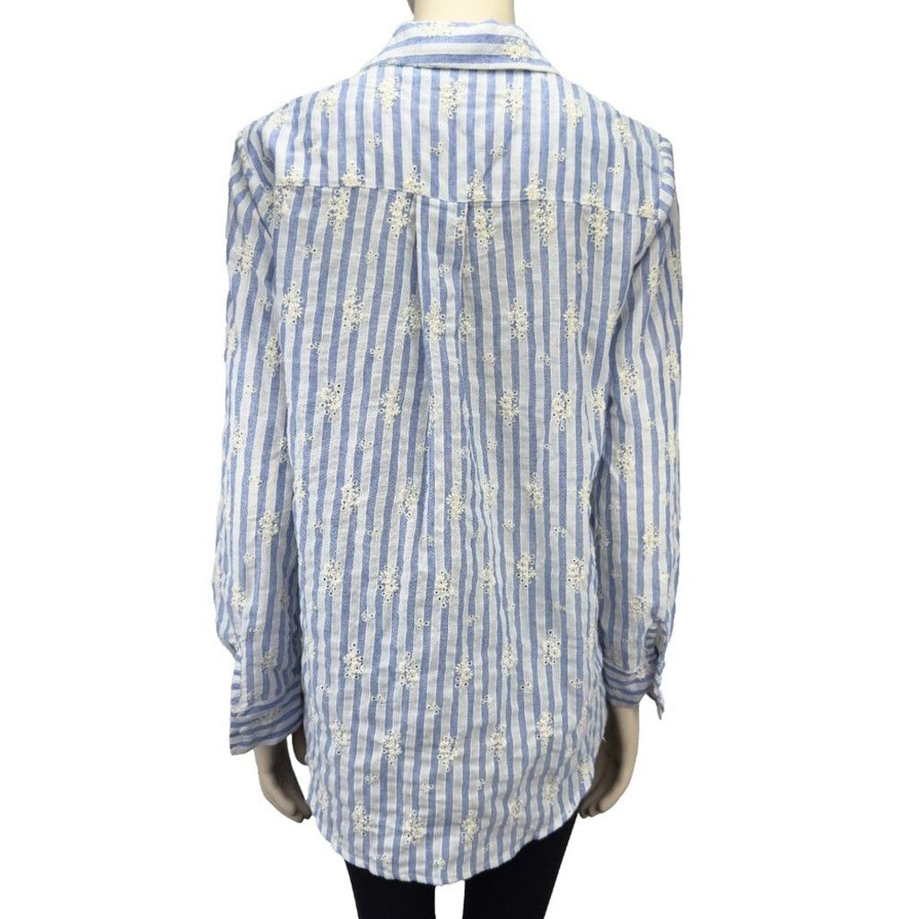 Other SENSUNIQ PARIS Stripe Blue White Button Up Floral Shirt sz M Size L / US 10 / IT 46 - 3 Thumbnail