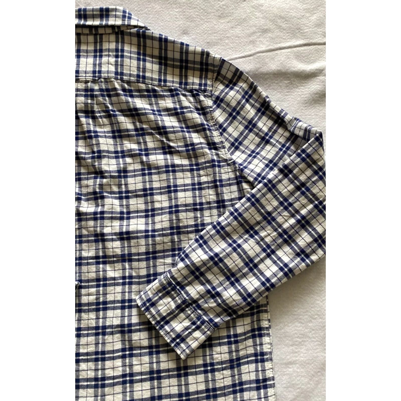 Vintage Aéropostale Mens Button Shirt Original Blue Plaid Long Sleeves 100% Cotton Dress Shirt M Mens Size US M / EU 48-50 / 2 - 7 Thumbnail