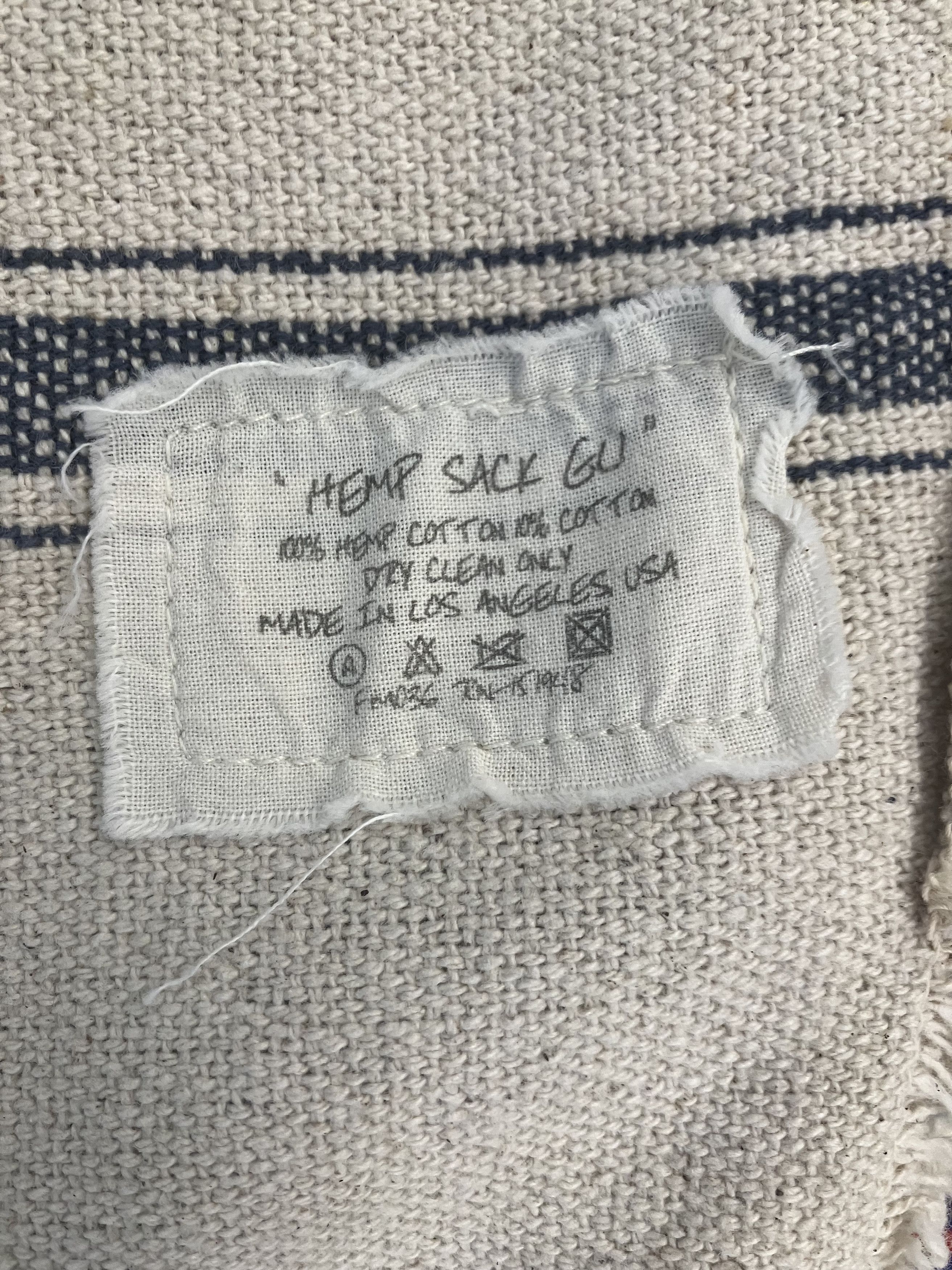 Greg Lauren $1725 Greg Lauren Hemp Sack GL1 SMALL (Size1) Size US S / EU 44-46 / 1 - 9 Thumbnail