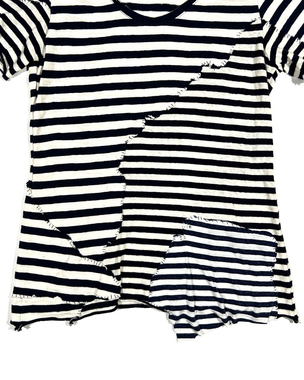 Greg Lauren GREG LAUREN PATCHWORK STRIPED WOMEN'S TEE Size M / US 6-8 / IT 42-44 - 3 Thumbnail