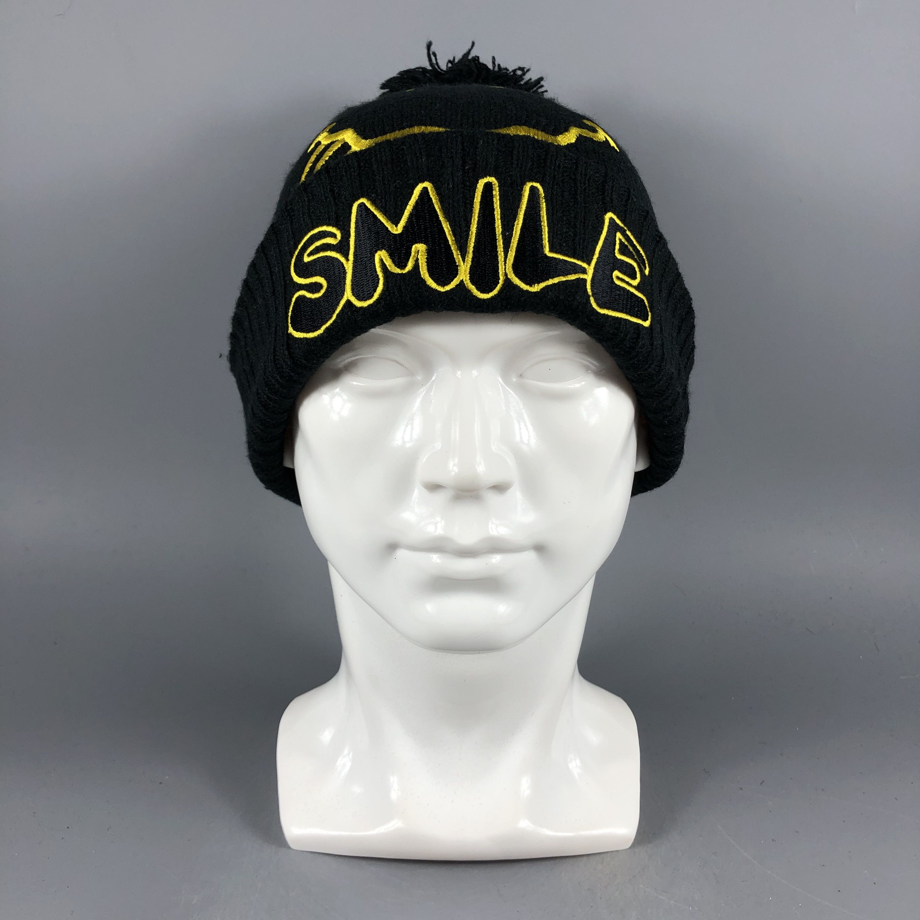 Japanese Brand × Vintage Smile PomPom Black Beanie Snow Hat Snow Cap -D1059 Size ONE SIZE - 7 Thumbnail