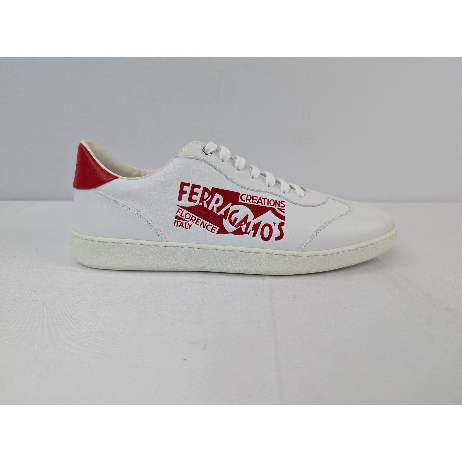 Salvatore Ferragamo o1rshd1 Achille Venn Low-Top Sneakers in White/Red Size US 11 / EU 44 - 4 Thumbnail