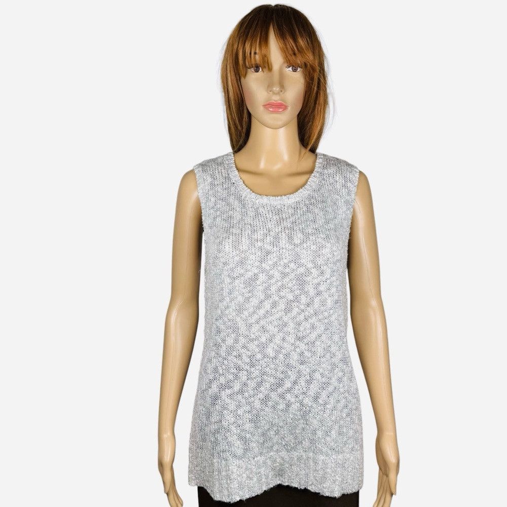 Chicos NWT New $69 Chico's Laurel Knit Ecru Tank Sweater Size 2 US Size L / US 10 / IT 46 - 2 Thumbnail