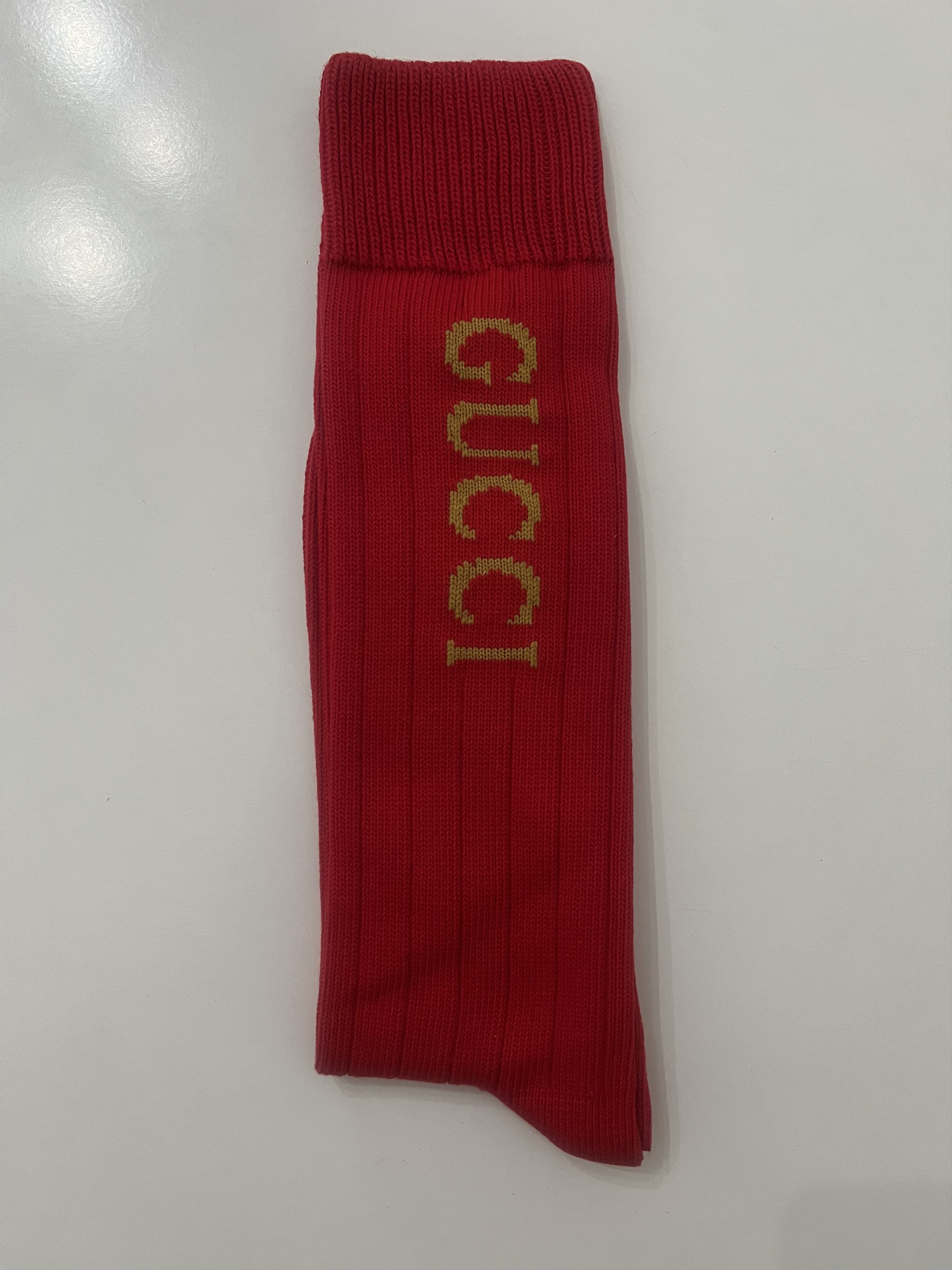 Gucci GUCCI - INTARSIA LOGO PRINT SOCKS, RED, SIZE L Size ONE SIZE - 6 Thumbnail