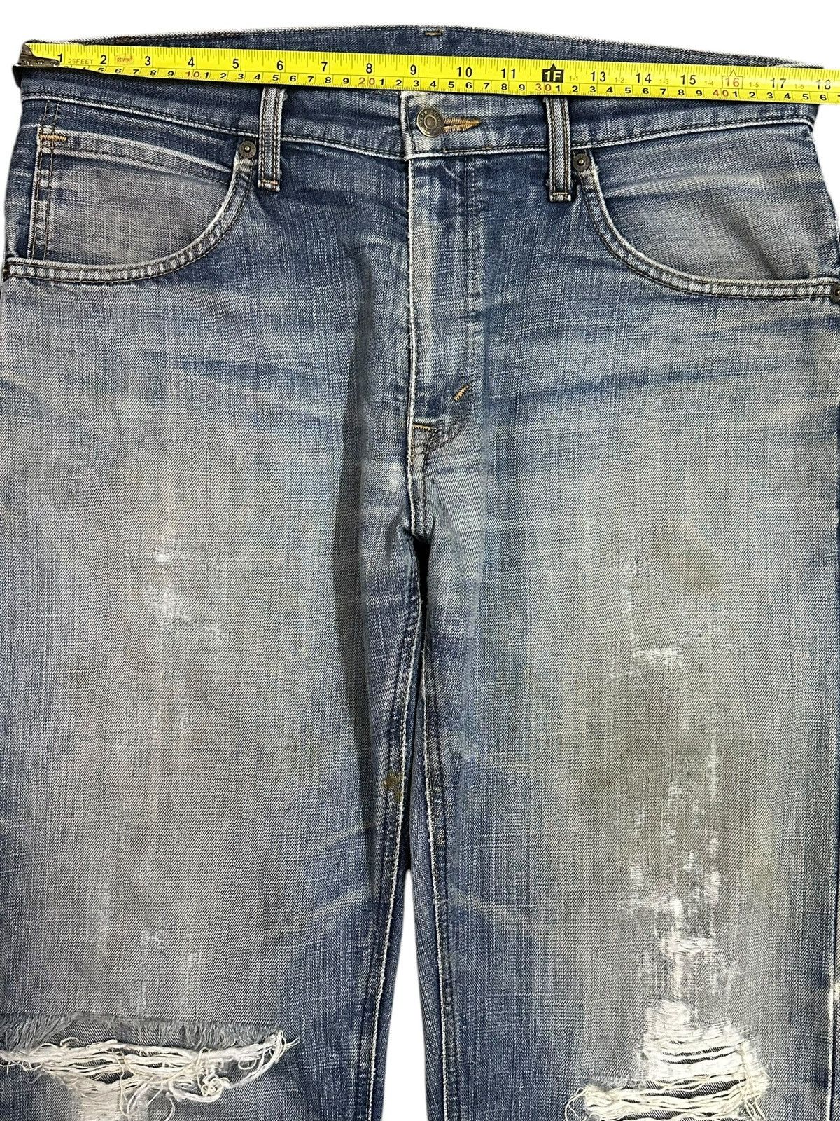 Edwin Edwin XV Exclusive Vintage Blue Faded Wash Distressed Jeans Size US 35 - 12 Thumbnail