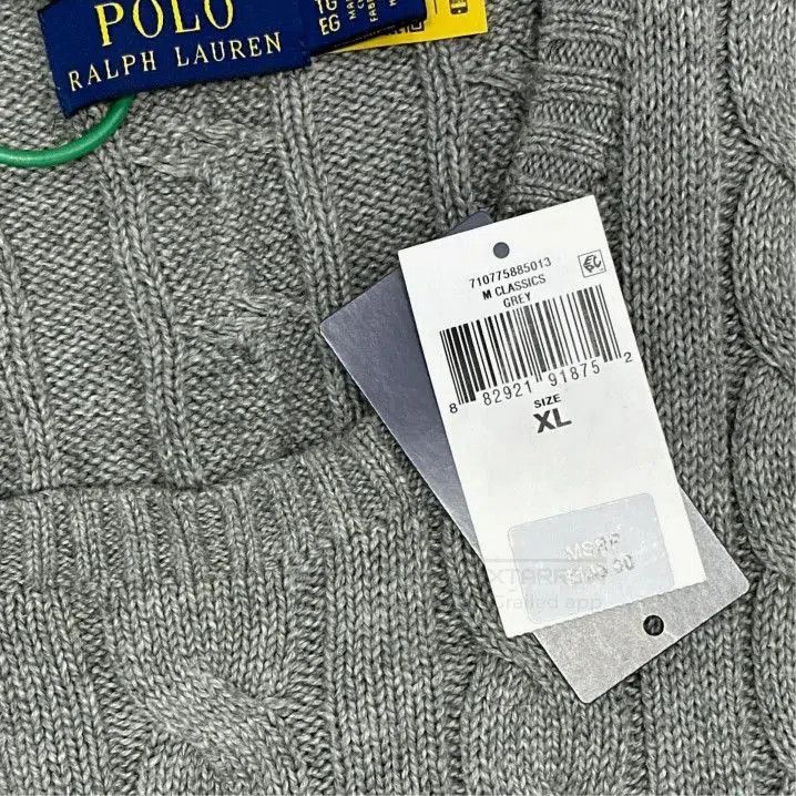 Polo Ralph Lauren Polo Ralph Lauren Men's Gray Cable Knit Sweater. Size US XL / EU 56 / 4 - 3 Thumbnail