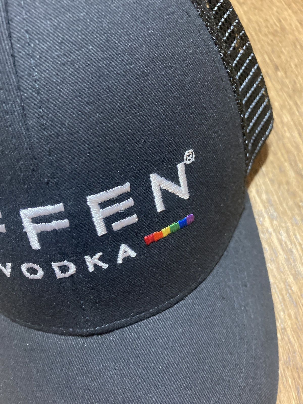 Vintage Effen Vodka Trucker Mesh cap Hat Black Spell Out Size ONE SIZE - 9 Thumbnail