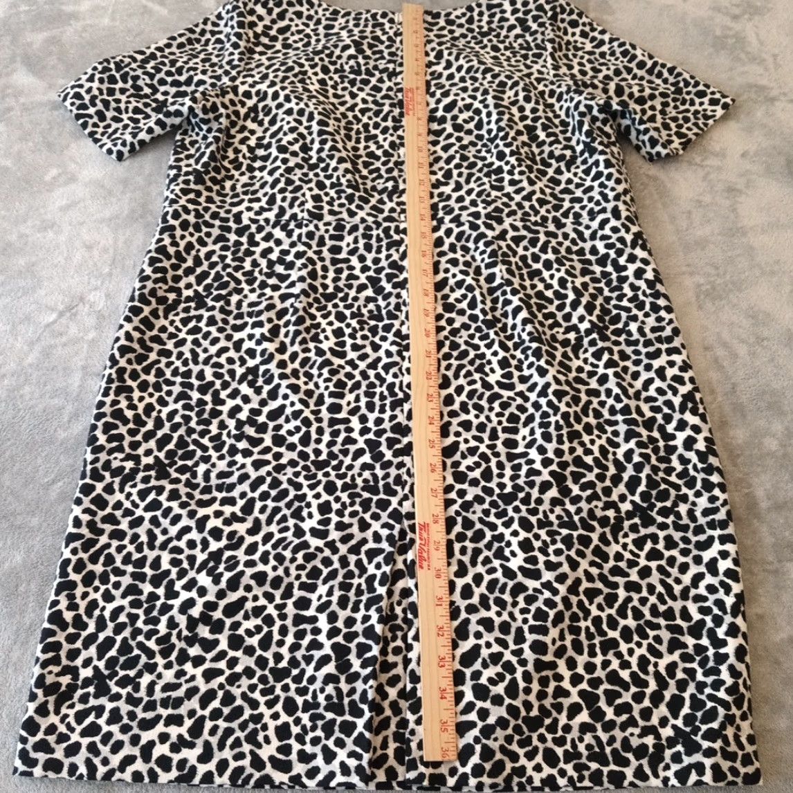 Talbots Talbots Sheath Dress Plus Size 16WP Black Gray Animal Print Short Sleeve Woman 16W Knee Length Vintage No Size 38" / US 16 / IT 52 - 6 Thumbnail