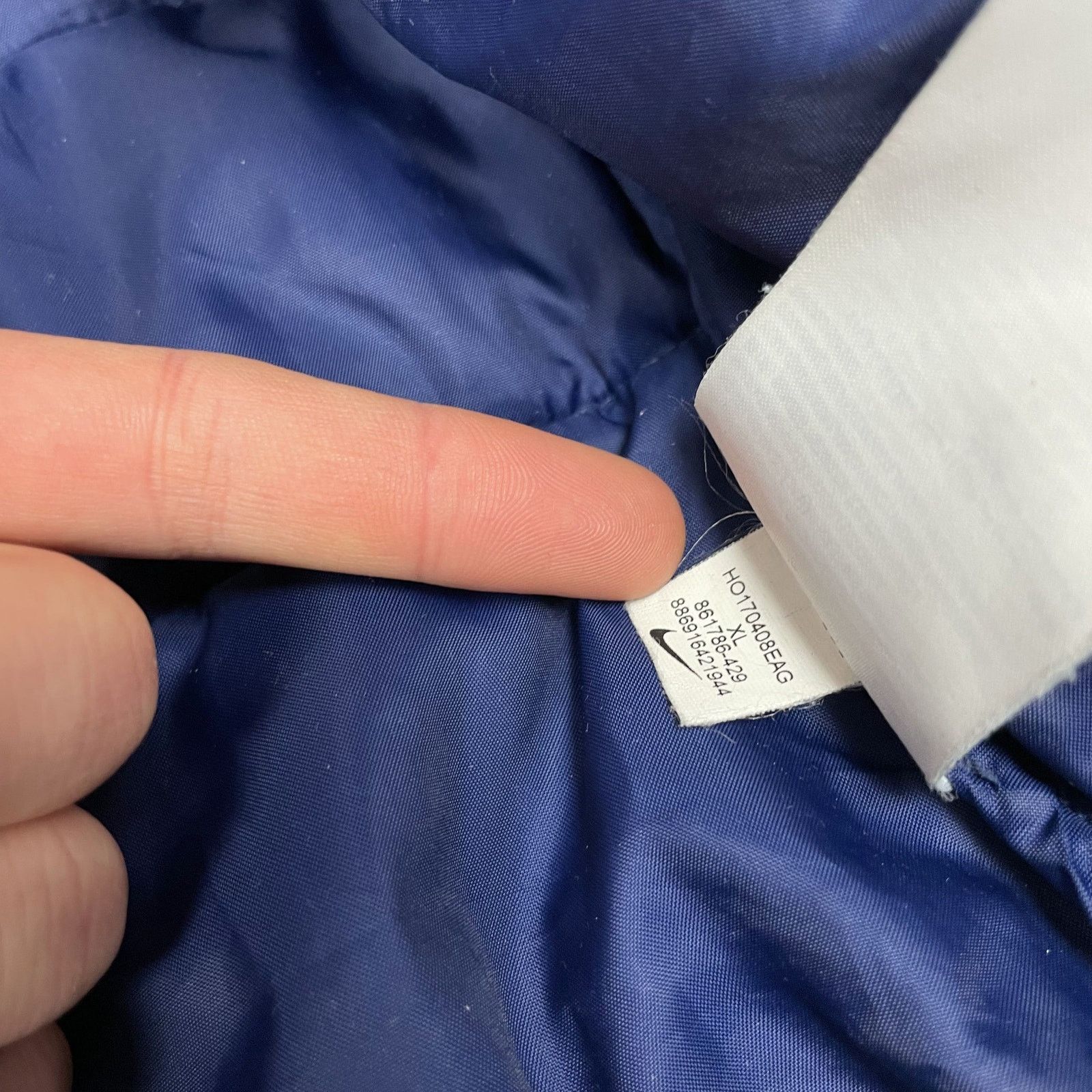 Nike Nike Men Blue Long Sleeve Full Zip Hooded Puffer Jacket XL Size US XL / EU 56 / 4 - 14 Thumbnail