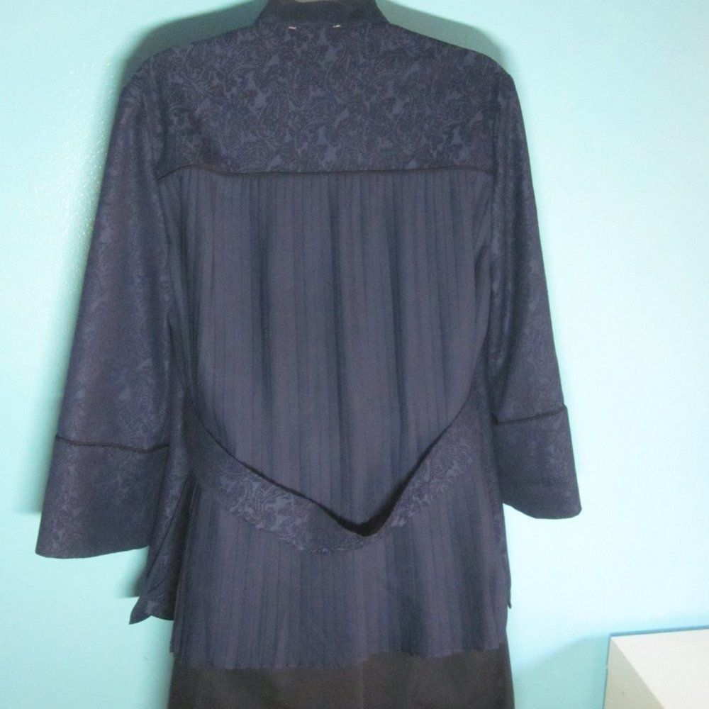 Anthropologie Anthropologie Harlyn Jacket Blue Brocade with Pleated Back S Size M / US 6-8 / IT 42-44 - 4 Thumbnail