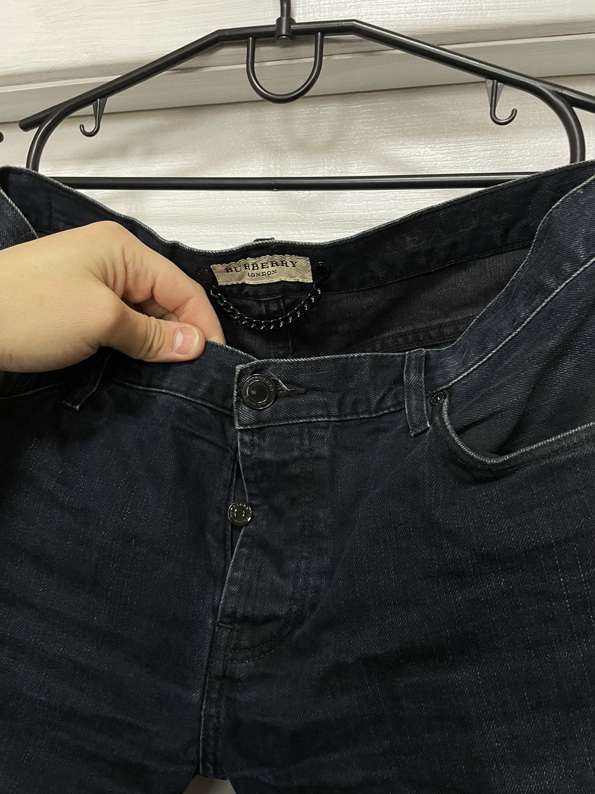 Burberry × Japanese Brand Burberry black Denim Jeans Pants old money brit nova check Size US 33 - 5 Thumbnail