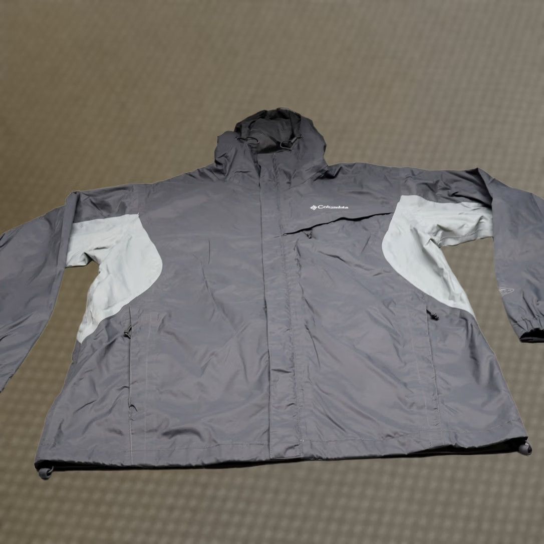 Rains Columbia Jacket Mens Large Gray Hooded Waterproof Full Zip Wind Rain Outdoor Size US L / EU 52-54 / 3 - 1 Thumbnail